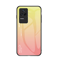 Carcasa Bumper Funda Silicona Espejo Gradiente Arco iris LS1 para Xiaomi Poco F4 5G Amarillo