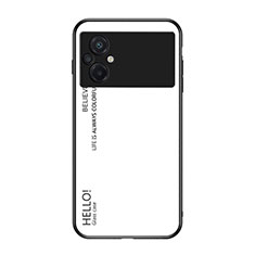 Carcasa Bumper Funda Silicona Espejo Gradiente Arco iris LS1 para Xiaomi Poco M5 4G Blanco
