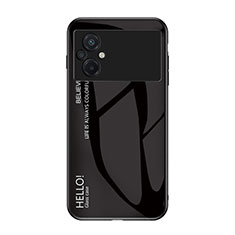 Carcasa Bumper Funda Silicona Espejo Gradiente Arco iris LS1 para Xiaomi Poco M5 4G Negro