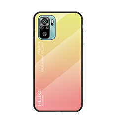 Carcasa Bumper Funda Silicona Espejo Gradiente Arco iris LS1 para Xiaomi Poco M5S Amarillo