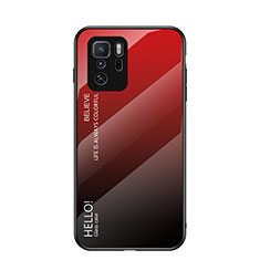 Carcasa Bumper Funda Silicona Espejo Gradiente Arco iris LS1 para Xiaomi Poco X3 GT 5G Rojo