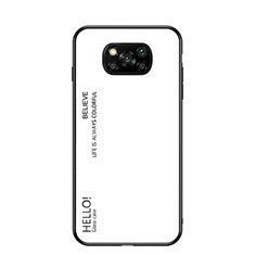 Carcasa Bumper Funda Silicona Espejo Gradiente Arco iris LS1 para Xiaomi Poco X3 NFC Blanco