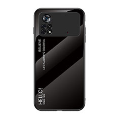Carcasa Bumper Funda Silicona Espejo Gradiente Arco iris LS1 para Xiaomi Poco X4 Pro 5G Negro