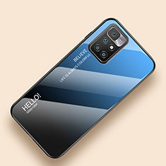 Carcasa Bumper Funda Silicona Espejo Gradiente Arco iris LS1 para Xiaomi Redmi 10 4G Azul