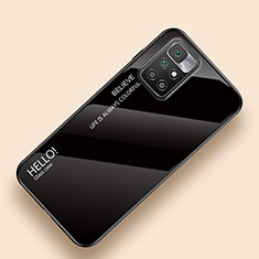 Carcasa Bumper Funda Silicona Espejo Gradiente Arco iris LS1 para Xiaomi Redmi 10 4G Negro