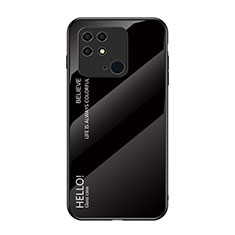 Carcasa Bumper Funda Silicona Espejo Gradiente Arco iris LS1 para Xiaomi Redmi 10 Power Negro
