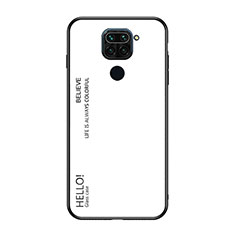 Carcasa Bumper Funda Silicona Espejo Gradiente Arco iris LS1 para Xiaomi Redmi 10X 4G Blanco