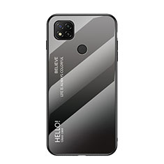 Carcasa Bumper Funda Silicona Espejo Gradiente Arco iris LS1 para Xiaomi Redmi 9 Activ Gris Oscuro