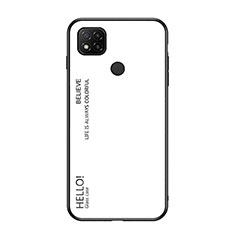 Carcasa Bumper Funda Silicona Espejo Gradiente Arco iris LS1 para Xiaomi Redmi 9 India Blanco