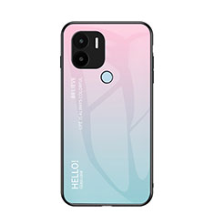 Carcasa Bumper Funda Silicona Espejo Gradiente Arco iris LS1 para Xiaomi Redmi A1 Plus Cian