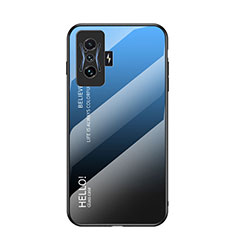 Carcasa Bumper Funda Silicona Espejo Gradiente Arco iris LS1 para Xiaomi Redmi K50 Gaming AMG F1 5G Azul