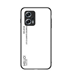 Carcasa Bumper Funda Silicona Espejo Gradiente Arco iris LS1 para Xiaomi Redmi K50i 5G Blanco