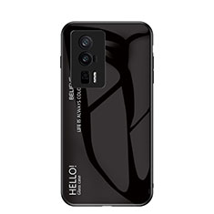 Carcasa Bumper Funda Silicona Espejo Gradiente Arco iris LS1 para Xiaomi Redmi K60 Pro 5G Negro