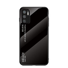 Carcasa Bumper Funda Silicona Espejo Gradiente Arco iris LS1 para Xiaomi Redmi Note 10 5G Negro