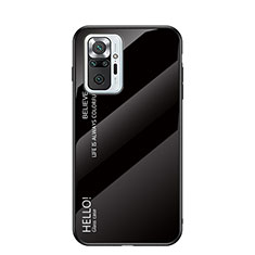 Carcasa Bumper Funda Silicona Espejo Gradiente Arco iris LS1 para Xiaomi Redmi Note 10 Pro 4G Negro