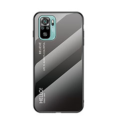 Carcasa Bumper Funda Silicona Espejo Gradiente Arco iris LS1 para Xiaomi Redmi Note 11 SE India 4G Gris Oscuro