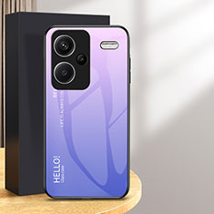 Carcasa Bumper Funda Silicona Espejo Gradiente Arco iris LS1 para Xiaomi Redmi Note 13 Pro+ Plus 5G Purpura Claro