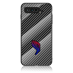 Carcasa Bumper Funda Silicona Espejo Gradiente Arco iris LS2 para Asus ROG Phone 5 Ultimate Negro