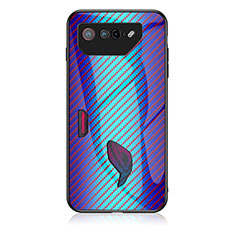 Carcasa Bumper Funda Silicona Espejo Gradiente Arco iris LS2 para Asus ROG Phone 7 Pro Azul