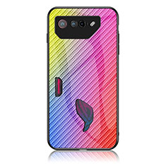 Carcasa Bumper Funda Silicona Espejo Gradiente Arco iris LS2 para Asus ROG Phone 7 Pro Rosa