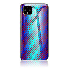 Carcasa Bumper Funda Silicona Espejo Gradiente Arco iris LS2 para Google Pixel 4 Azul