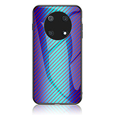 Carcasa Bumper Funda Silicona Espejo Gradiente Arco iris LS2 para Huawei Enjoy 50 Pro Azul