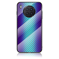 Carcasa Bumper Funda Silicona Espejo Gradiente Arco iris LS2 para Huawei Honor 50 Lite Azul