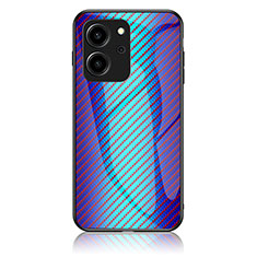 Carcasa Bumper Funda Silicona Espejo Gradiente Arco iris LS2 para Huawei Honor 80 SE 5G Azul