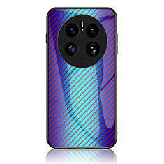 Carcasa Bumper Funda Silicona Espejo Gradiente Arco iris LS2 para Huawei Mate 50E Azul