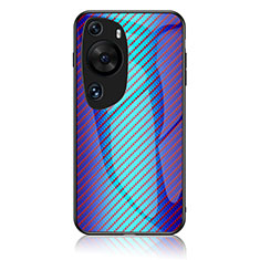 Carcasa Bumper Funda Silicona Espejo Gradiente Arco iris LS2 para Huawei P60 Art Azul