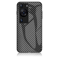 Carcasa Bumper Funda Silicona Espejo Gradiente Arco iris LS2 para Huawei P60 Negro