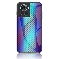 Carcasa Bumper Funda Silicona Espejo Gradiente Arco iris LS2 para OnePlus 10R 5G Azul