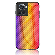 Carcasa Bumper Funda Silicona Espejo Gradiente Arco iris LS2 para OnePlus Ace 5G Naranja