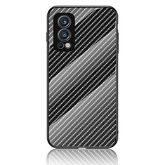 Carcasa Bumper Funda Silicona Espejo Gradiente Arco iris LS2 para OnePlus Nord 2 5G Negro