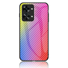 Carcasa Bumper Funda Silicona Espejo Gradiente Arco iris LS2 para OnePlus Nord 2T 5G Rosa