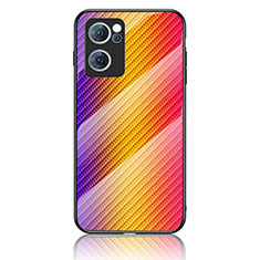 Carcasa Bumper Funda Silicona Espejo Gradiente Arco iris LS2 para OnePlus Nord CE 2 5G Naranja