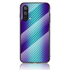 Carcasa Bumper Funda Silicona Espejo Gradiente Arco iris LS2 para OnePlus Nord CE 5G Azul