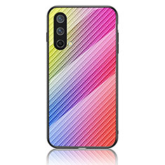 Carcasa Bumper Funda Silicona Espejo Gradiente Arco iris LS2 para OnePlus Nord CE 5G Rosa