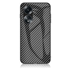 Carcasa Bumper Funda Silicona Espejo Gradiente Arco iris LS2 para Oppo A18 Negro