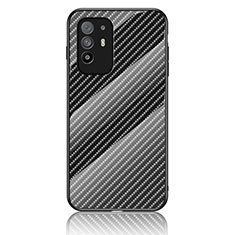 Carcasa Bumper Funda Silicona Espejo Gradiente Arco iris LS2 para Oppo A94 5G Negro