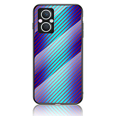 Carcasa Bumper Funda Silicona Espejo Gradiente Arco iris LS2 para Oppo A96 5G Azul