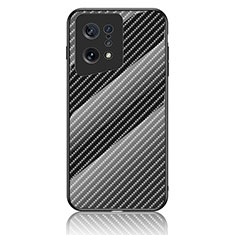 Carcasa Bumper Funda Silicona Espejo Gradiente Arco iris LS2 para Oppo Find X5 5G Negro