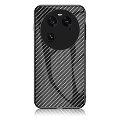 Carcasa Bumper Funda Silicona Espejo Gradiente Arco iris LS2 para Oppo Find X6 5G Negro