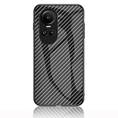 Carcasa Bumper Funda Silicona Espejo Gradiente Arco iris LS2 para Oppo Reno10 Pro 5G Negro