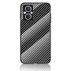 Carcasa Bumper Funda Silicona Espejo Gradiente Arco iris LS2 para Oppo Reno7 Lite 5G Negro