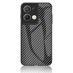 Carcasa Bumper Funda Silicona Espejo Gradiente Arco iris LS2 para Oppo Reno8 Pro 5G Negro