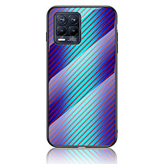 Carcasa Bumper Funda Silicona Espejo Gradiente Arco iris LS2 para Realme 8 4G Azul