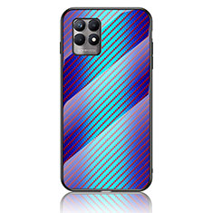 Carcasa Bumper Funda Silicona Espejo Gradiente Arco iris LS2 para Realme 8i Azul