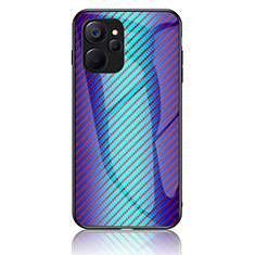 Carcasa Bumper Funda Silicona Espejo Gradiente Arco iris LS2 para Realme 9i 5G Azul