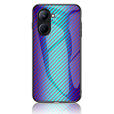 Carcasa Bumper Funda Silicona Espejo Gradiente Arco iris LS2 para Realme C33 Azul